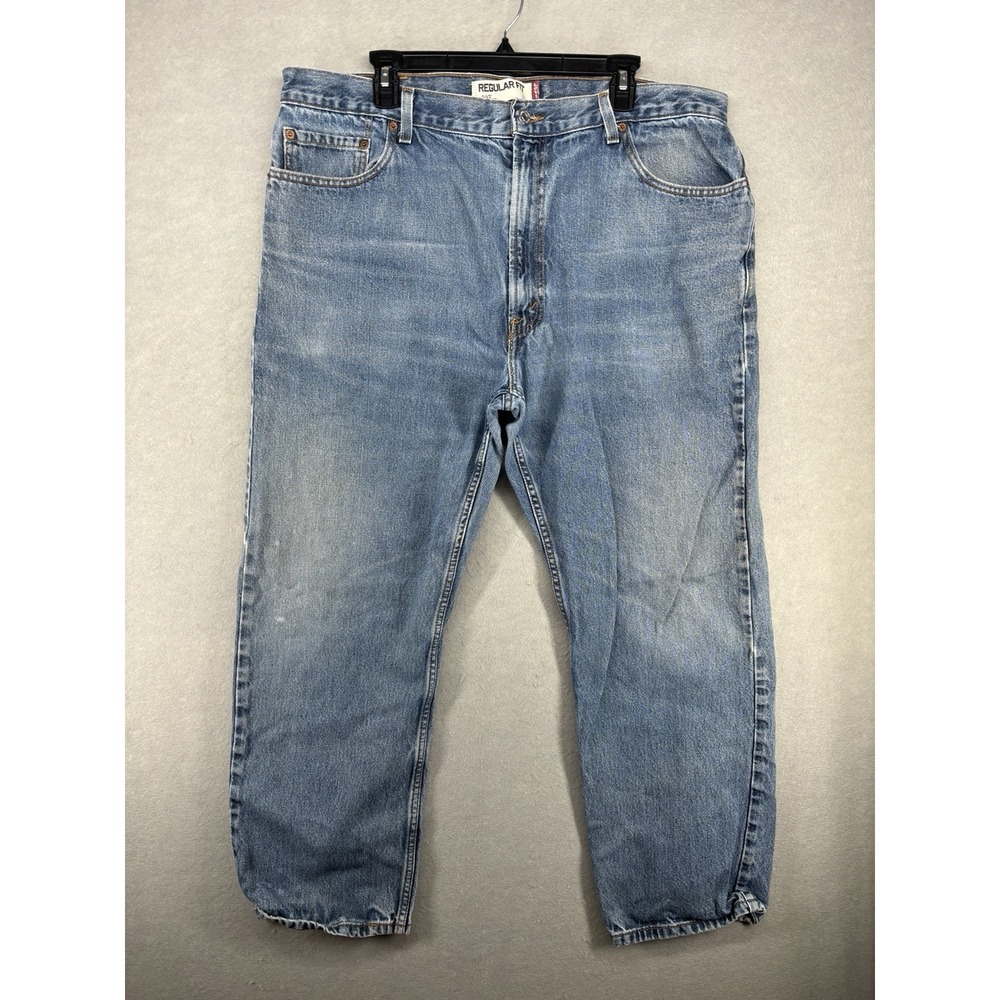 Levis 505 Mens Jeans sz 42x30 Blue‎ Denim Straight Leg Regular Fit